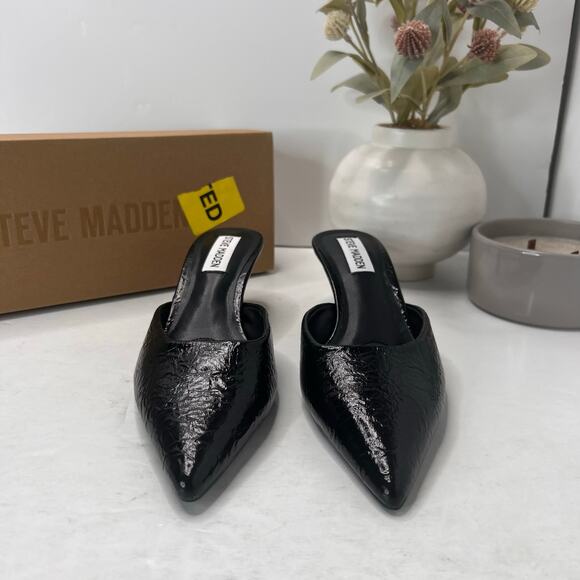 Steve Madden Audree Kitten Heel Mules Pointed Toe Black Women's 6.5 - Picture 2 of 11